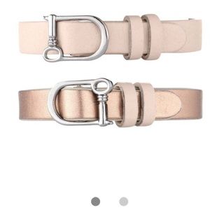 Single leather band blush/champagne reversible